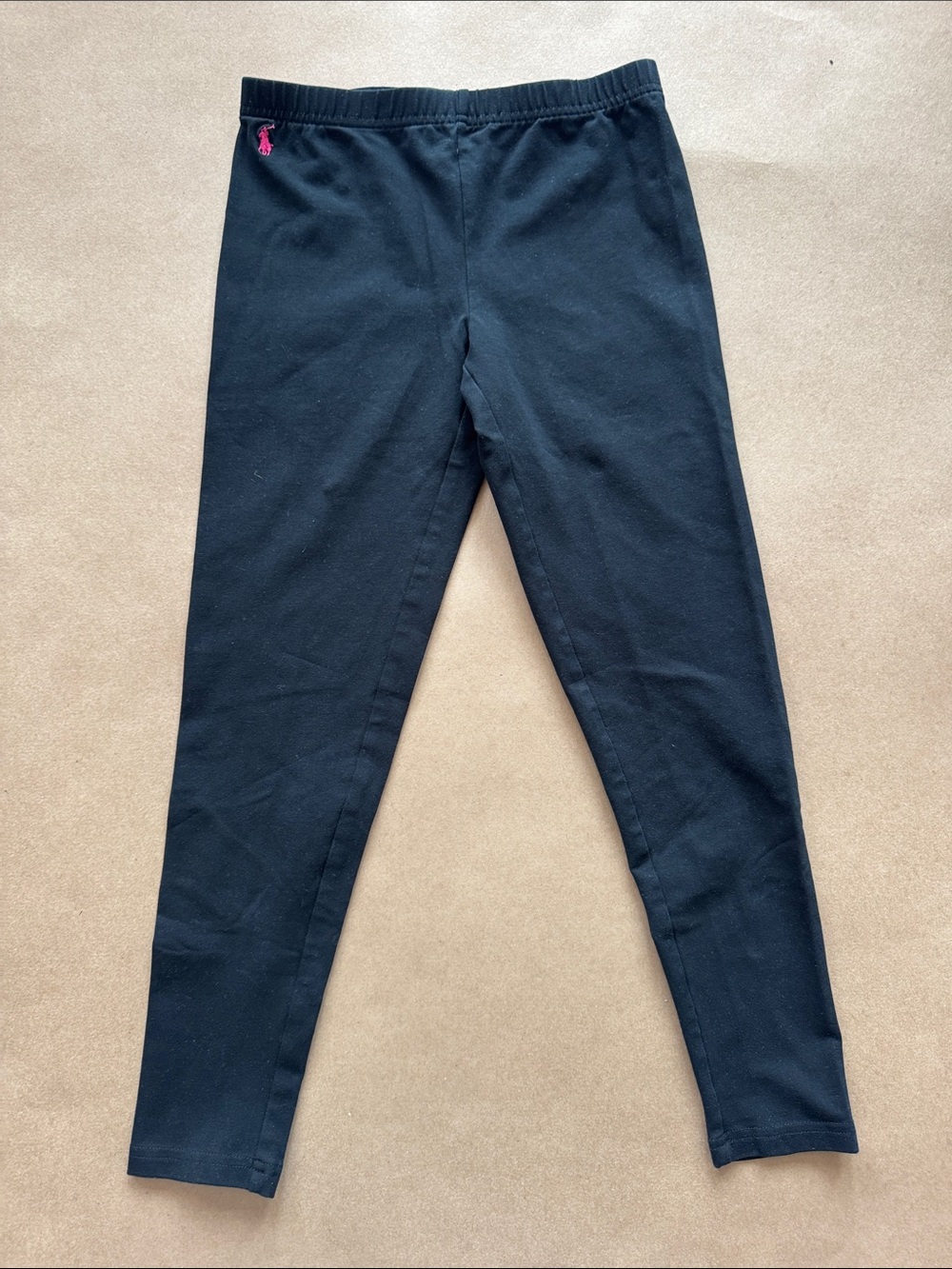 Ralph Lauren Black Leggings with Pink Pony Logo